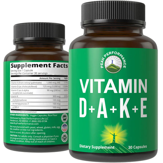DAKE Vitamin Supplement. Vitamin D 5000 iu + Vitamin A + Vitamin K + Vitamin E In 1 Vegan Capsule. ADK Vitamin Supplement With E. D3 K2.