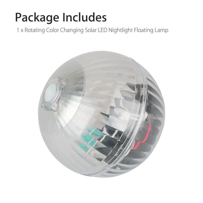 Outdoor Solar LED Floating Light Garden Pond Pool Lampe rotierende RGB -Farbwechsel