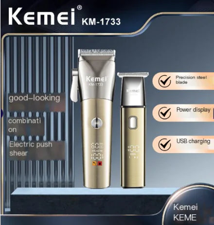 KEMEI Professionelles LCD-Haarschneideset zum Stylen