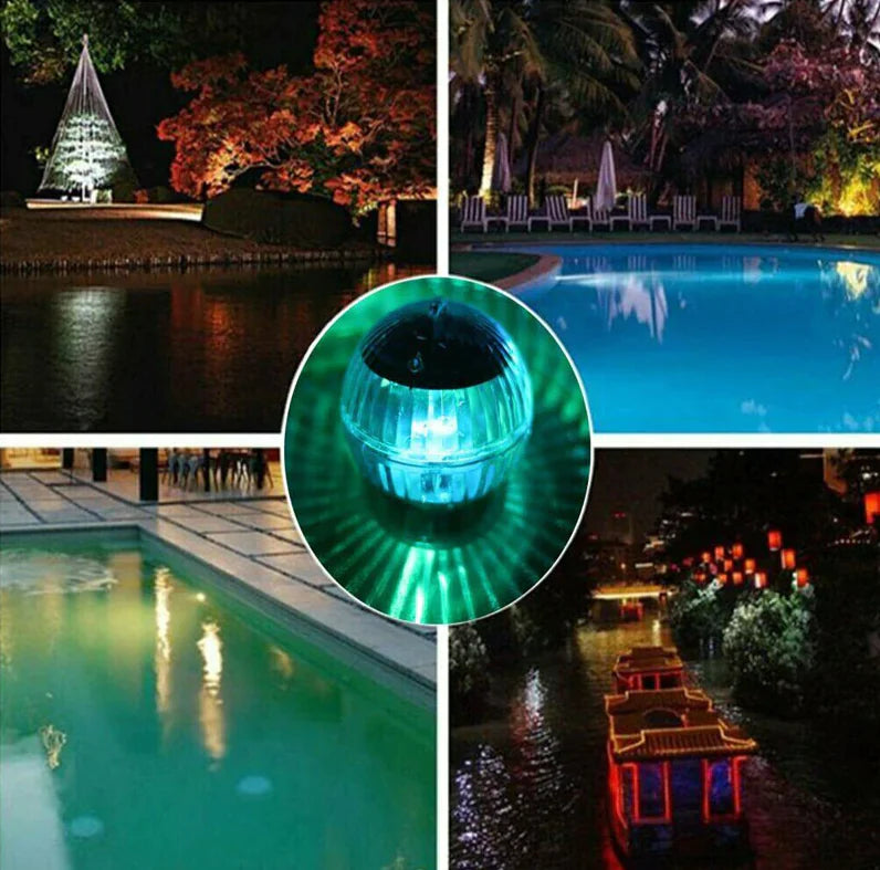 Outdoor Solar LED Floating Light Garden Pond Pool Lampe rotierende RGB -Farbwechsel