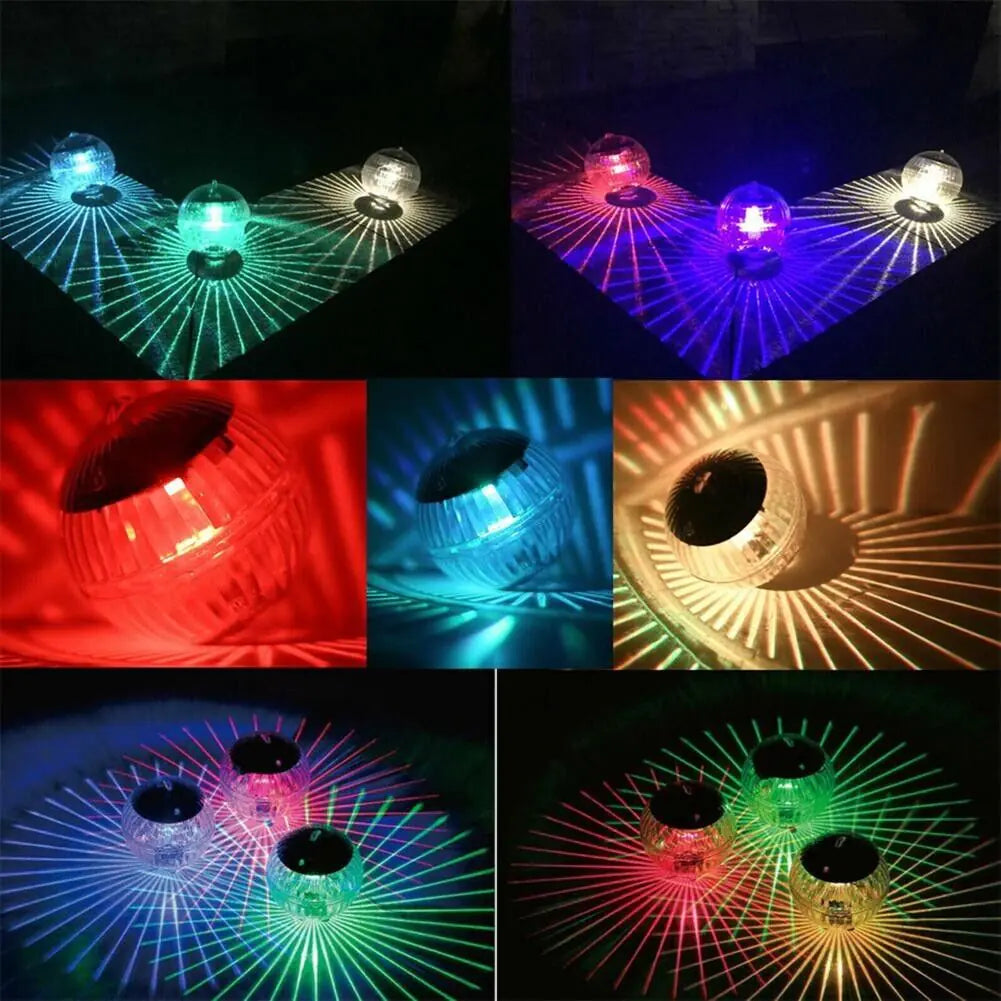 Outdoor Solar LED Floating Light Garden Pond Pool Lampe rotierende RGB -Farbwechsel