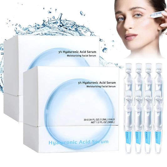 Hyaluronic Acid Serum 3% Ultra-Hydrating VialsGlass Ultra-Hydrating SerumHyaluronic Acid Serum for FaceUltra Serum for Skin Repair