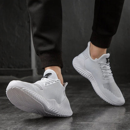 Breathable White Fashion Sneakers for Men - Walter - Mall