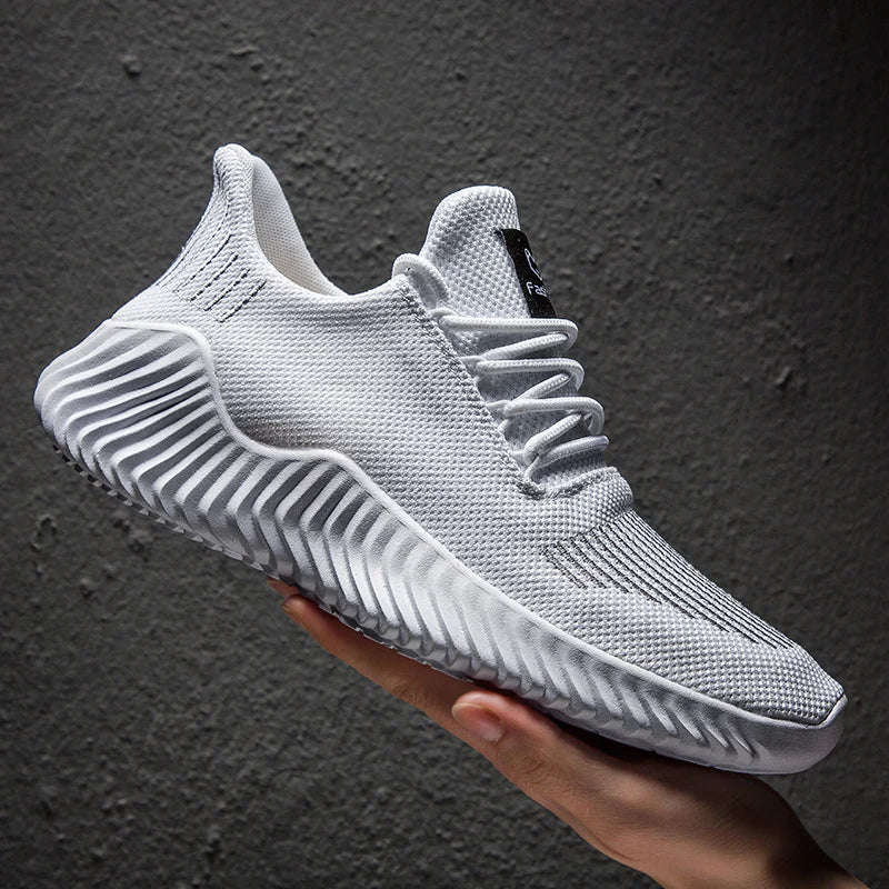 Breathable White Fashion Sneakers for Men - Walter - Mall