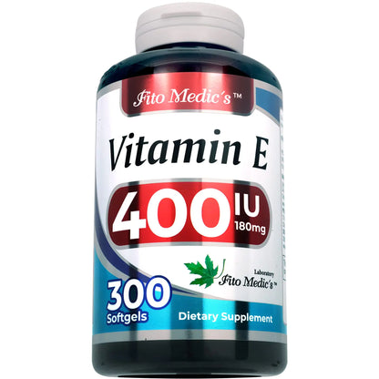 FITO MEDICS Lab - Vitamin e - 400 IU 300 Softgels of - Pure- Vitamin e Oil - for Antioxidant Support- Vitamin e Capsules - Ultra high Absorption- vitamina e.