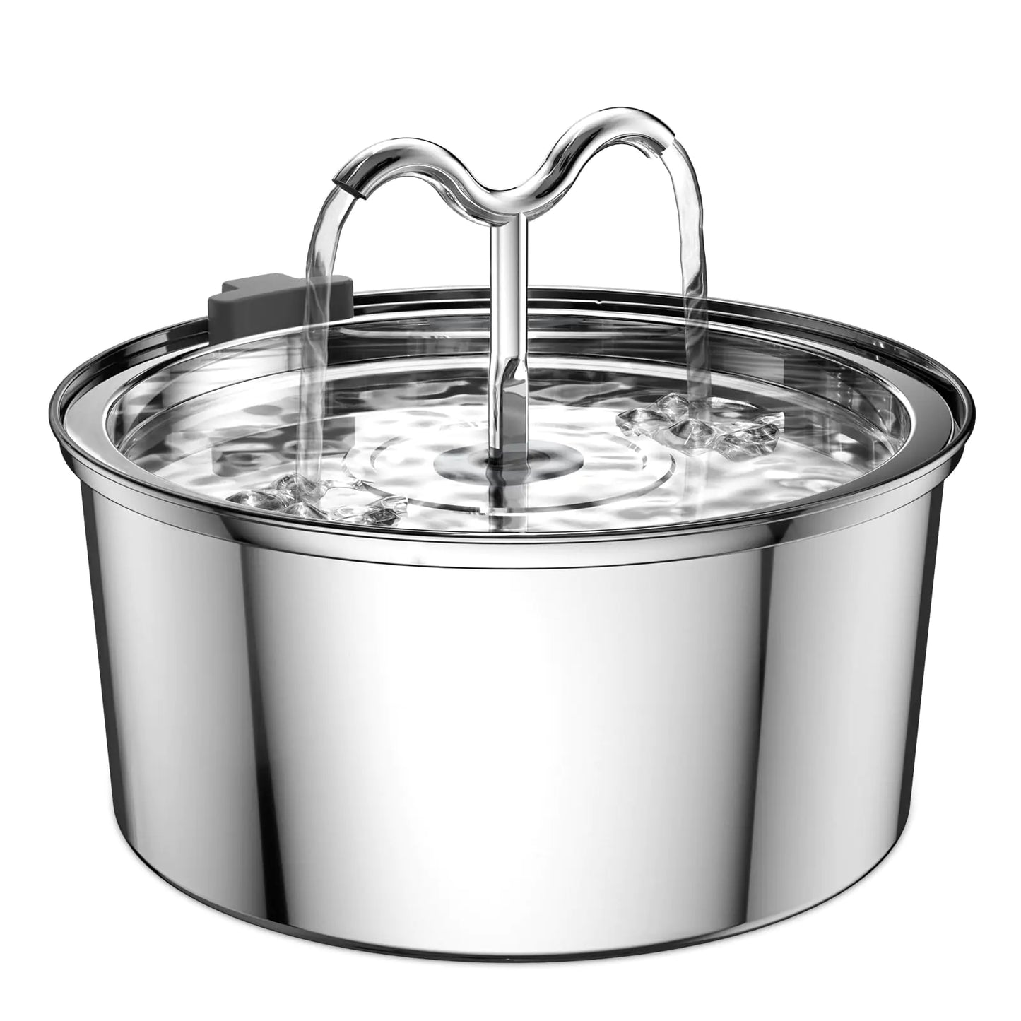 DOOOB Katzentrinkbrunnen, 3,2 l/108 oz, Edelstahl-Wasserspender für Haustiere, automatischer Hundetrinkbrunnen aus Metall, Wassernapf mit Ersatzfiltern, ultraleise Pumpe