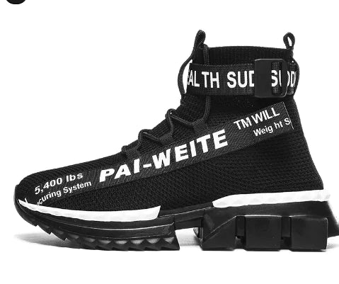 Breathable Flyknit High-Top Casual Sports Shoes