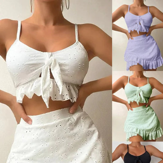 Three-Piece Bikini Set in Special Fabric, women, sexy