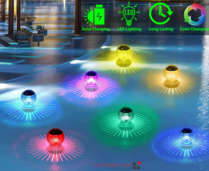 Outdoor Solar LED Floating Light Garden Pond Pool Lampe rotierende RGB -Farbwechsel