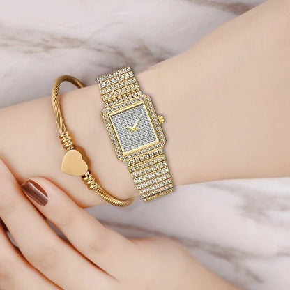 Ladies Gold Square Watch - Walter - Mall