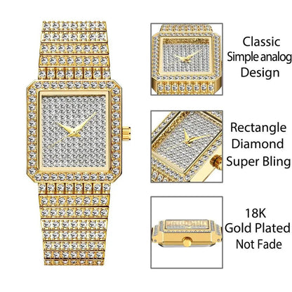 Ladies Gold Square Watch - Walter - Mall
