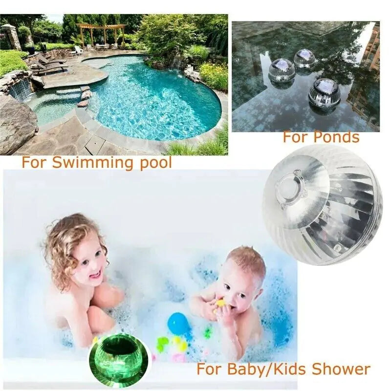Outdoor Solar LED Floating Light Garden Pond Pool Lampe rotierende RGB -Farbwechsel