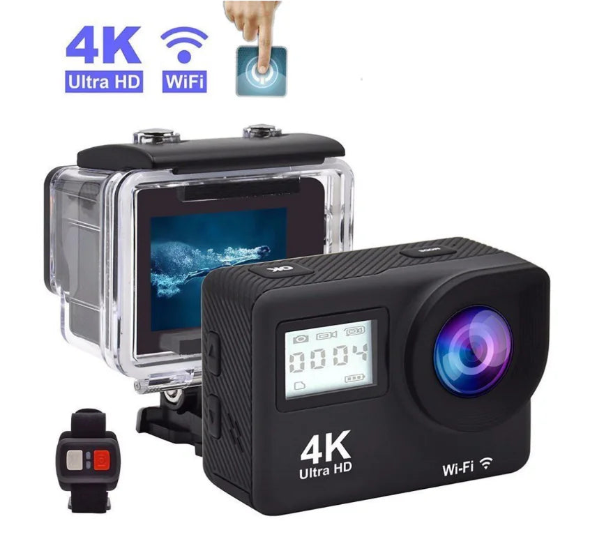 4K Dual-Screen Action Camera with WiFi Functionality