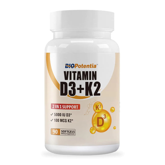 Vitamin D3 K2 with MCT Oil Supplement Vitamin D3 5000 IU & K2  - 90 Softgels