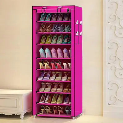 Multilayer Shoe Cabinet with Non-woven Fabric Rack