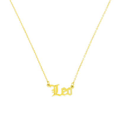 Old English Zodiac Necklace - Walter - Mall