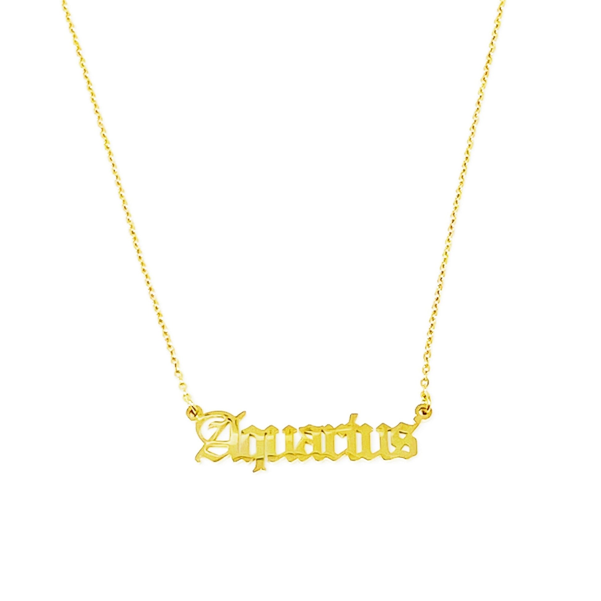 Old English Zodiac Necklace - Walter - Mall
