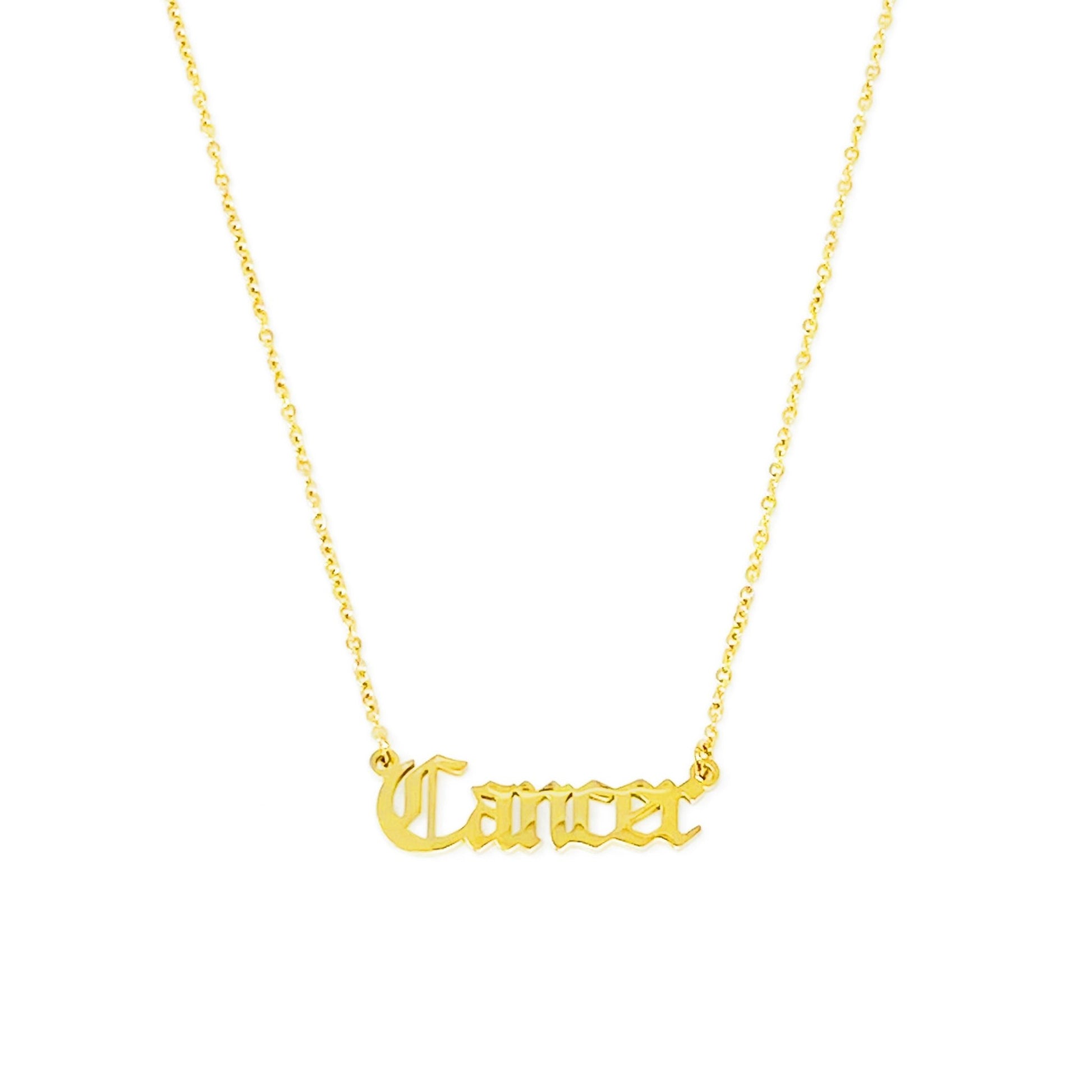 Old English Zodiac Necklace - Walter - Mall