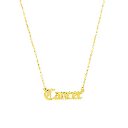 Old English Zodiac Necklace - Walter - Mall