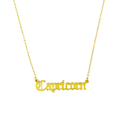 Old English Zodiac Necklace - Walter - Mall