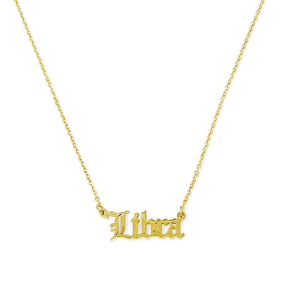 Old English Zodiac Necklace - Walter - Mall