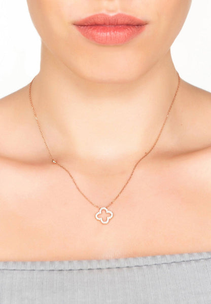 Open Clover Pendant Necklace, jewelry, silver - Walter - Mall