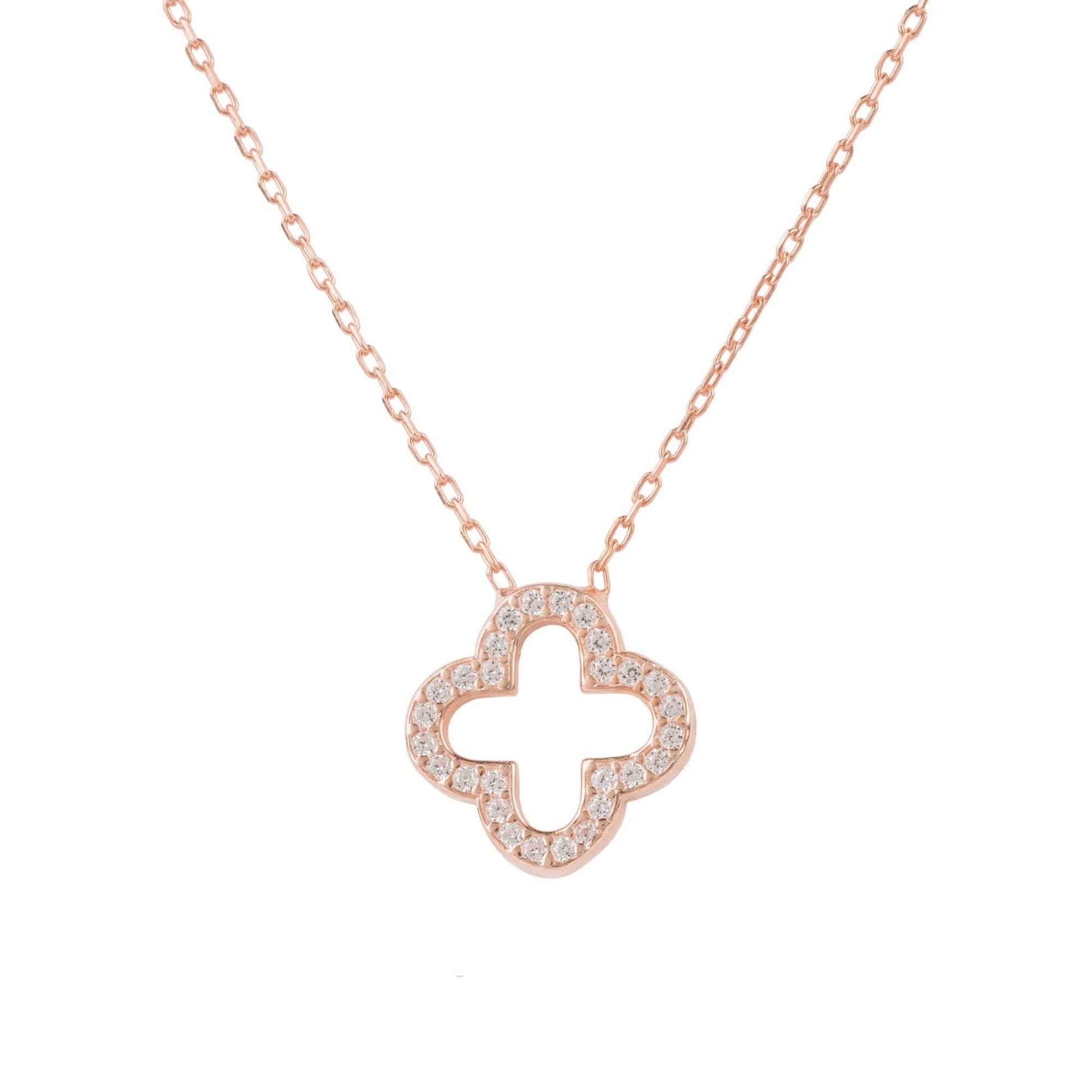 Open Clover Pendant Necklace, jewelry, silver - Walter - Mall