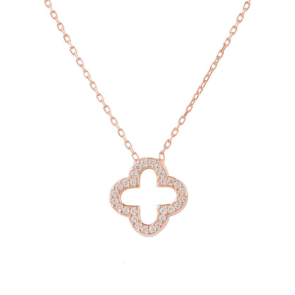 Open Clover Pendant Necklace, jewelry, silver - Walter - Mall