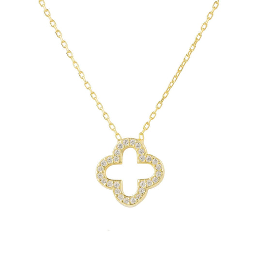 Open Clover Pendant Necklace, jewelry, silver - Walter - Mall