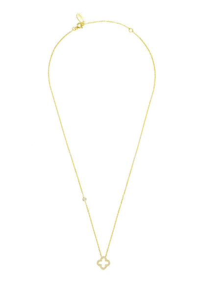 Open Clover Pendant Necklace, jewelry, silver - Walter - Mall