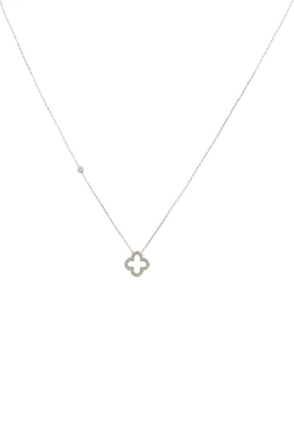 Open Clover Pendant Necklace, jewelry, silver - Walter - Mall