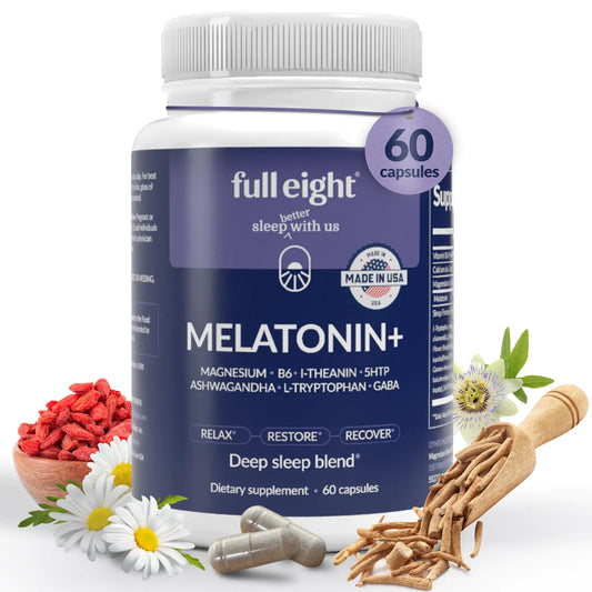 Melatonin+ Fast Dissolve Melatonin Supplements 10mg – Sleep Aid for Adults Natural Sleep Support Magnesium B6 L-Theanine 5-HTP Ashwagandha L-Tryptophan GABA 60 Capsules