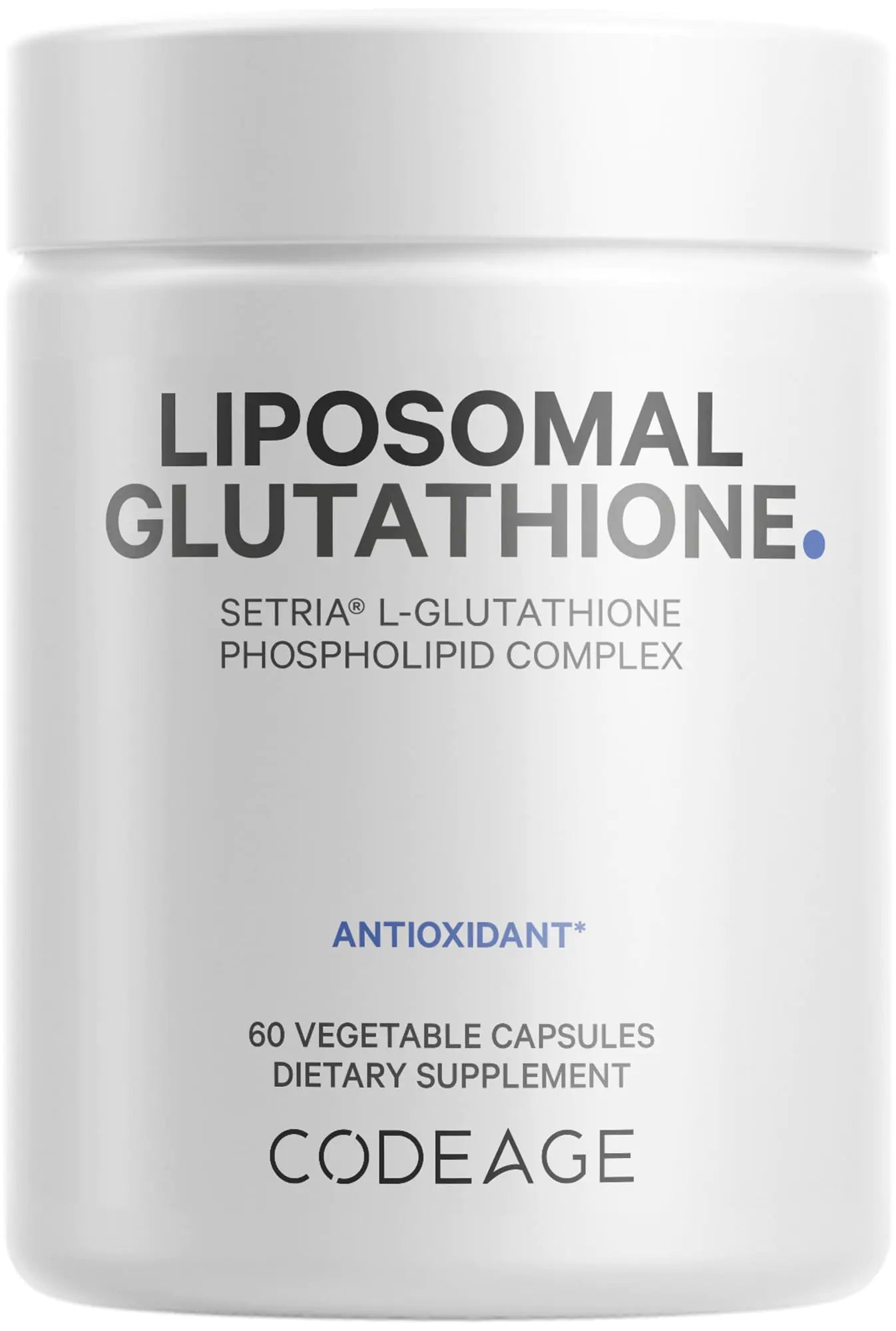 Codeage Liposomal Glutathione Supplement - Pure Reduced Setria L-Glutathione Liposomal Delivery Phospholipid Complex - Encapsulated Glutathione Powder Pills - Vegan Non-GMO - 60 Capsules