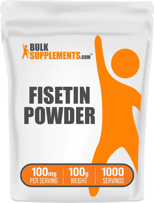 BulkSupplements.com Fisetin Powder - Fisetin Supplement Fisetin 100mg - Antioxidants Source Pure & Gluten Free 100mg per Serving 100g (3.5 oz) (Pack of 1)