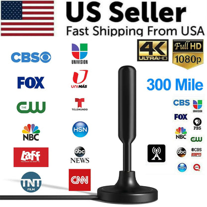 300 Mile Enhanced HD Indoor TV Antenna
