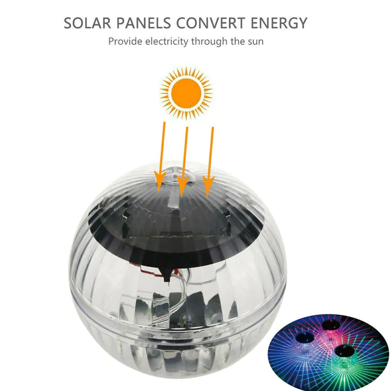 Outdoor Solar LED Floating Light Garden Pond Pool Lampe rotierende RGB -Farbwechsel